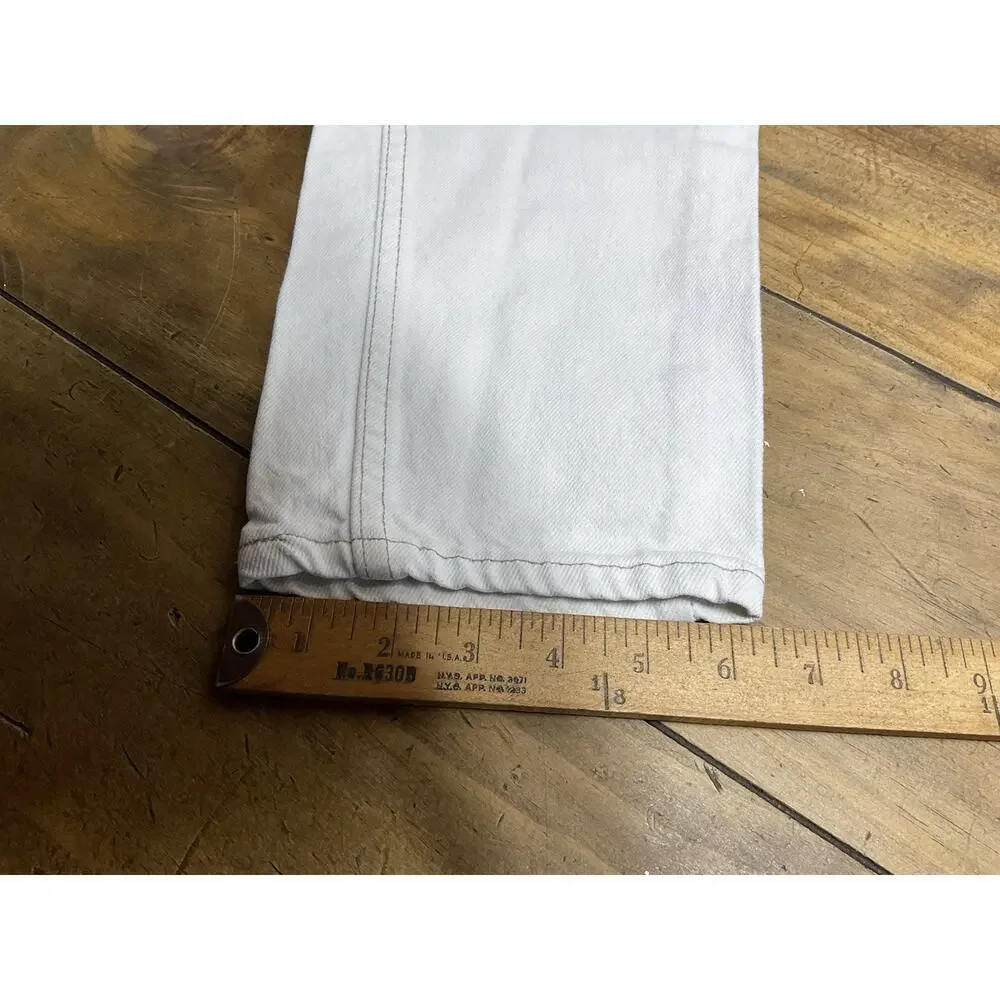 Vintage Levis 505 Jeans Mens 31x36 USA Made Orange Tab 90s Tapered Leg White